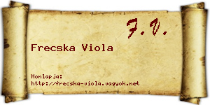 Frecska Viola névjegykártya